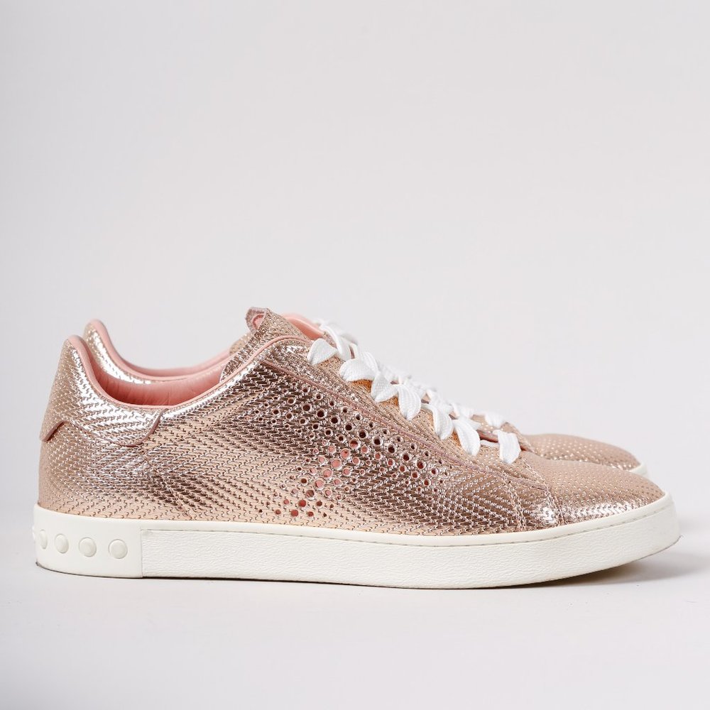 Tod's Perforated T, Metallic Sneakers